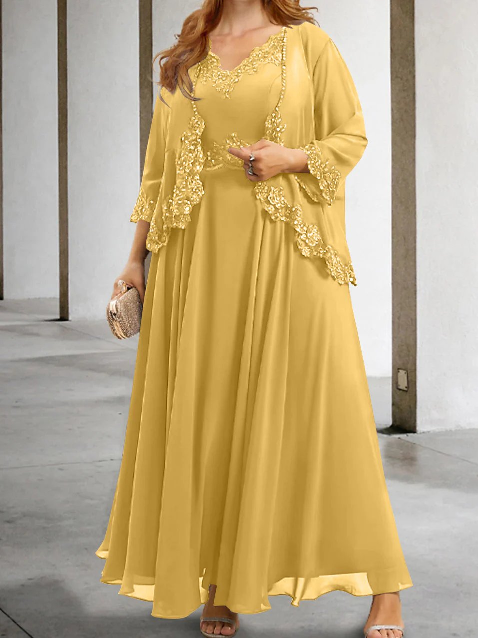 A-Line/Princess Mother of the Bride Dresses with Applique & Sequins - Image 26