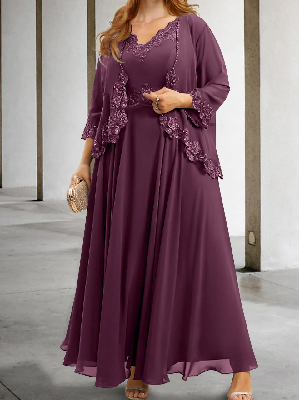 A-Line/Princess Mother of the Bride Dresses with Applique & Sequins - Image 27