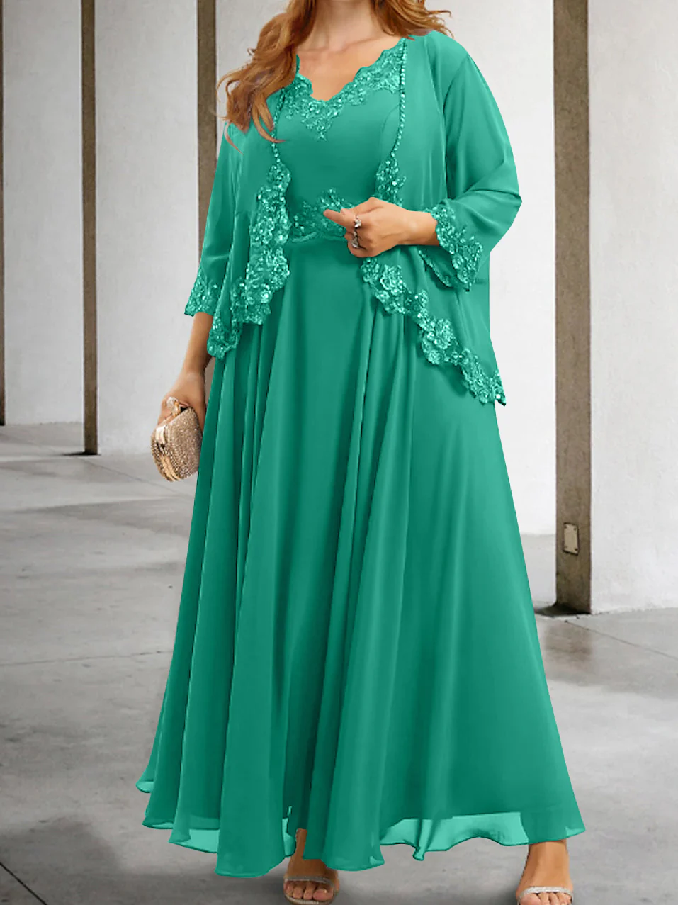 A-Line/Princess Mother of the Bride Dresses with Applique & Sequins - Image 31