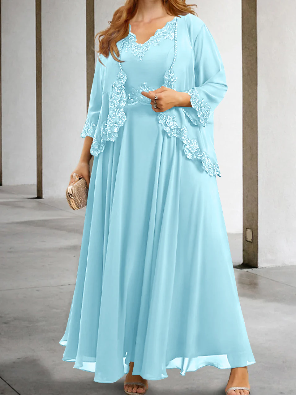 A-Line/Princess Mother of the Bride Dresses with Applique & Sequins - Image 32