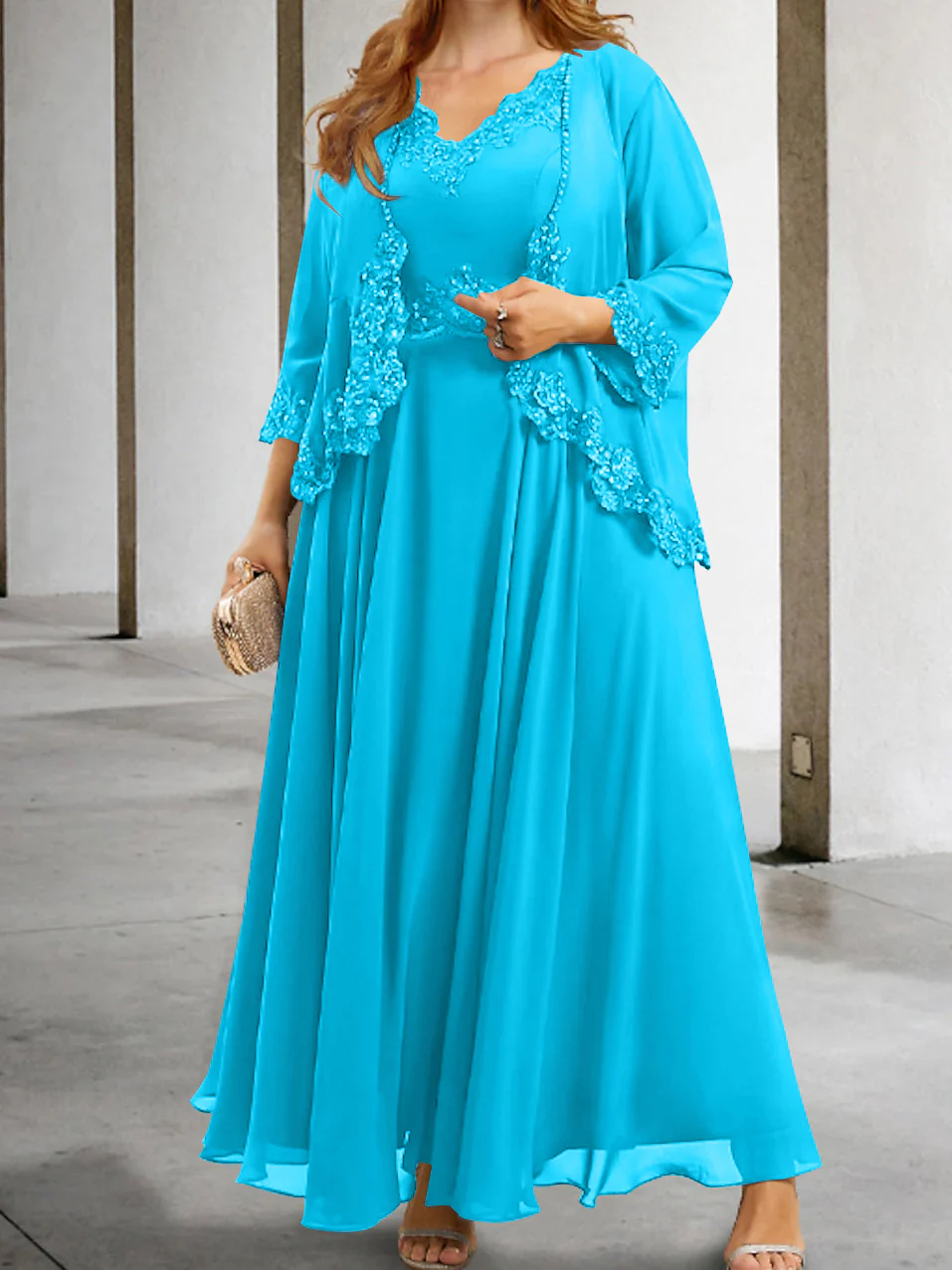 A-Line/Princess Mother of the Bride Dresses with Applique & Sequins - Image 37