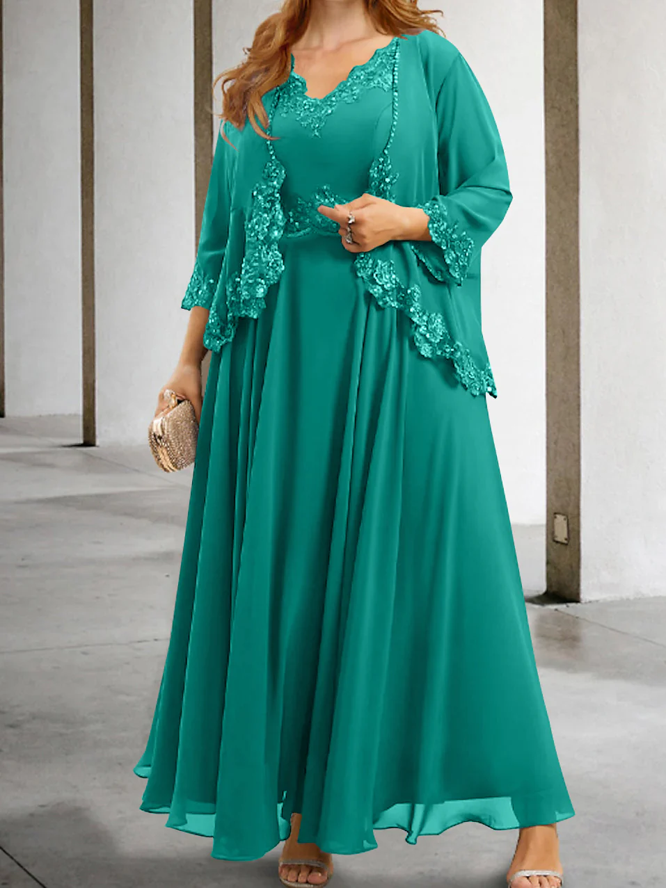 A-Line/Princess Mother of the Bride Dresses with Applique & Sequins - Image 44