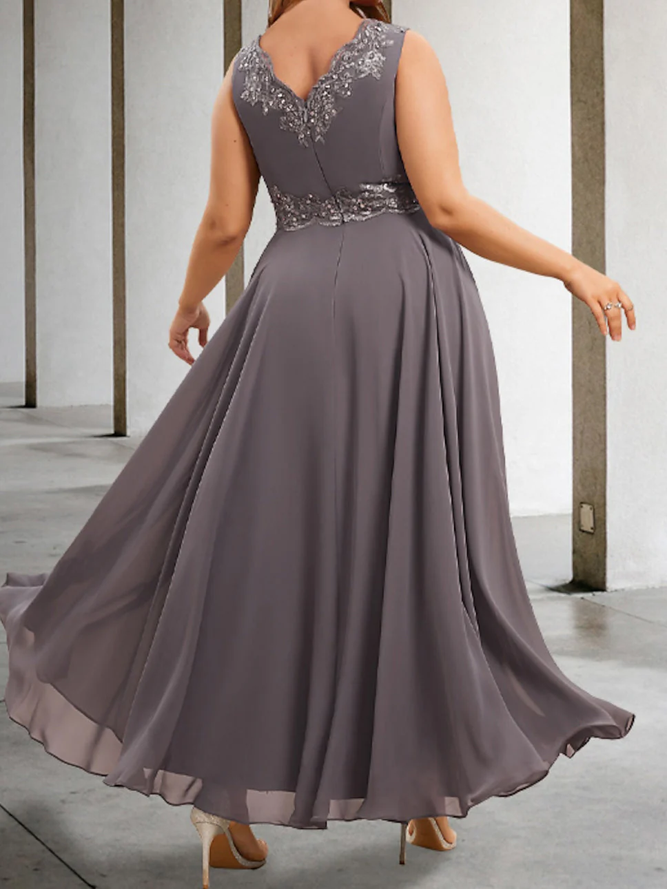 A-Line/Princess Mother of the Bride Dresses with Applique & Sequins - Image 5