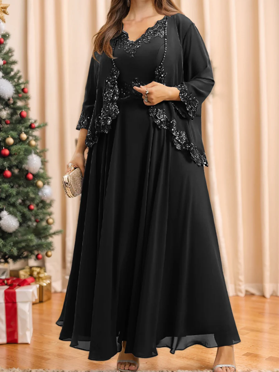 A-Line/Princess Mother of the Bride Dresses with Applique & Sequins - Image 60