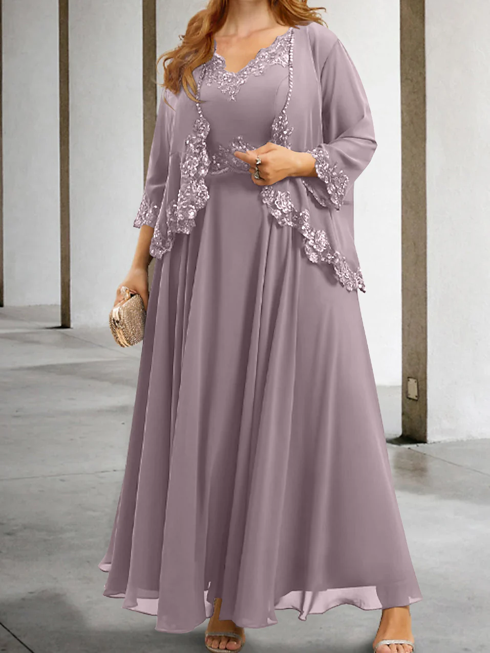A-Line/Princess Mother of the Bride Dresses with Applique & Sequins - Image 8