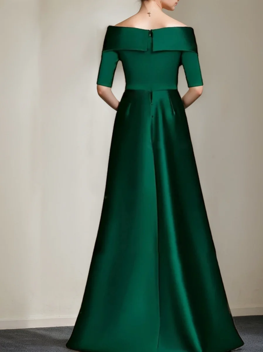A Line/Princess Off-the-Shoulder 1/2 Sleeves Elegant Mother of the Bride Dresses - Image 2