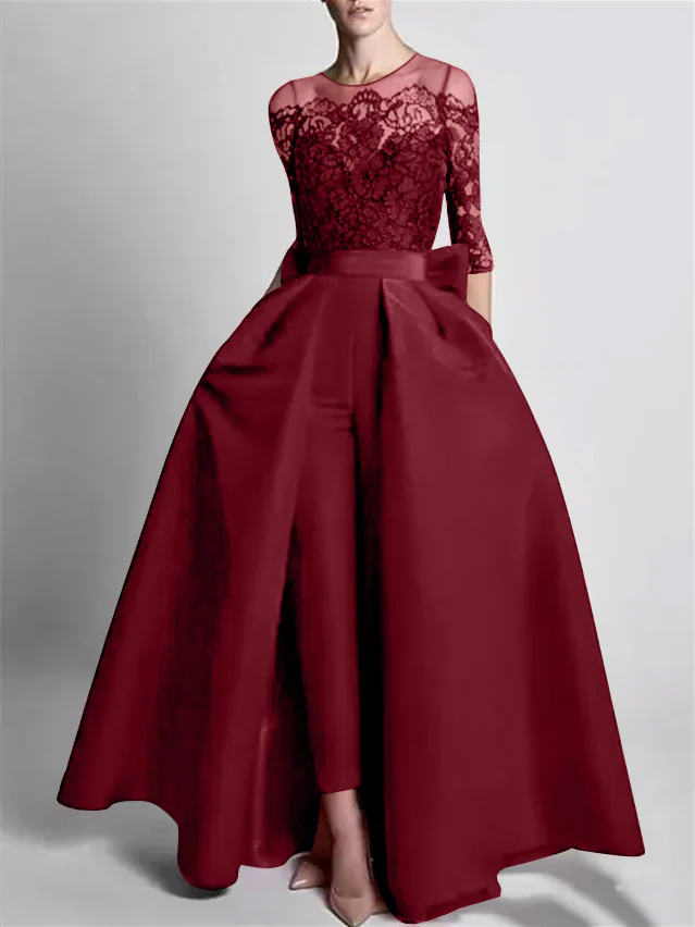 Jumpsuits Off-the-Shoulder 3/4 Length Sleeve Floor-Length Evening Dresses - Image 6