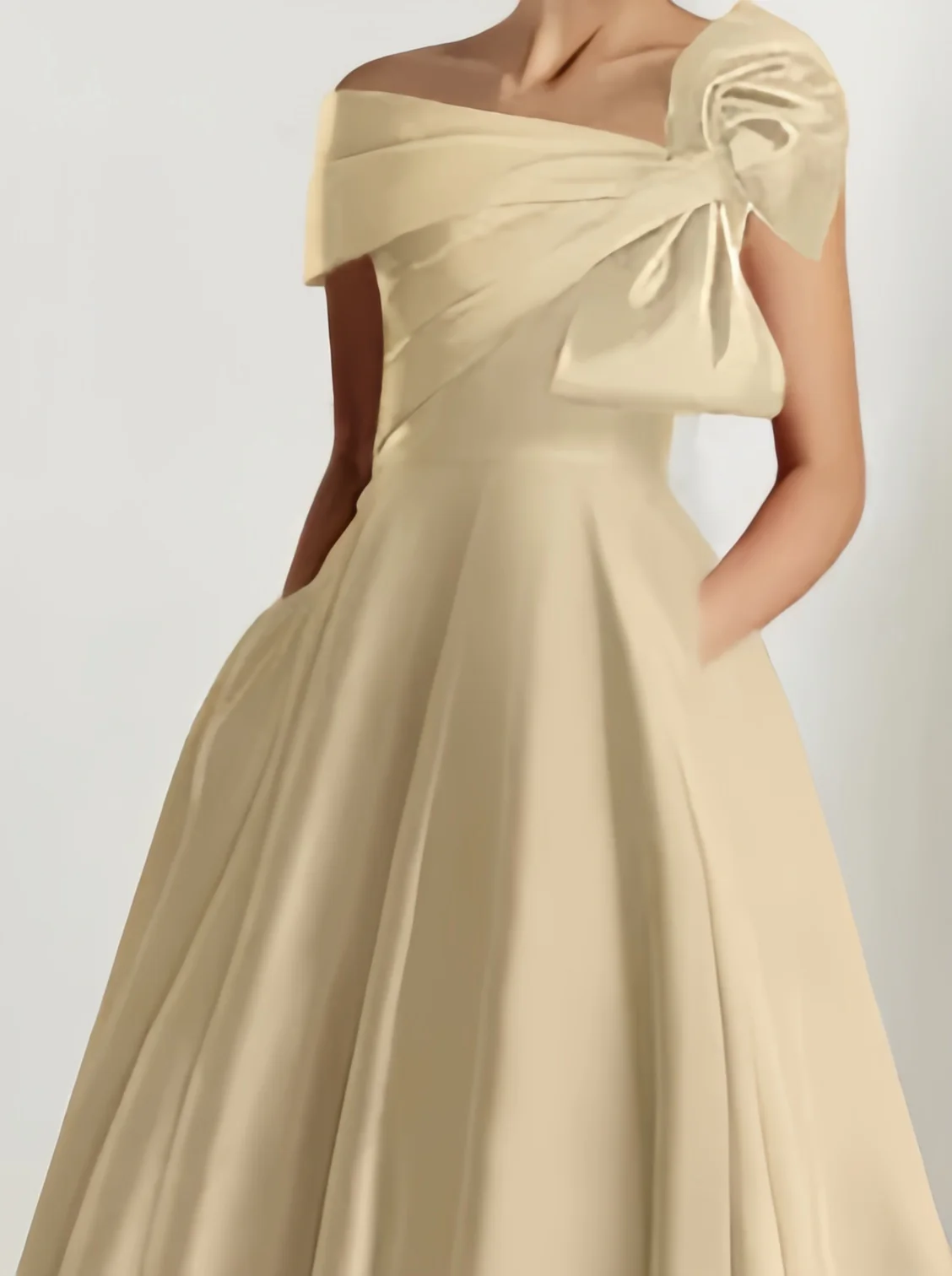 A-Line/Princess Off-the-Shoulder Sleeveless Ankle-Length Mother of the Bride Dresses with Bow(s) - Image 8