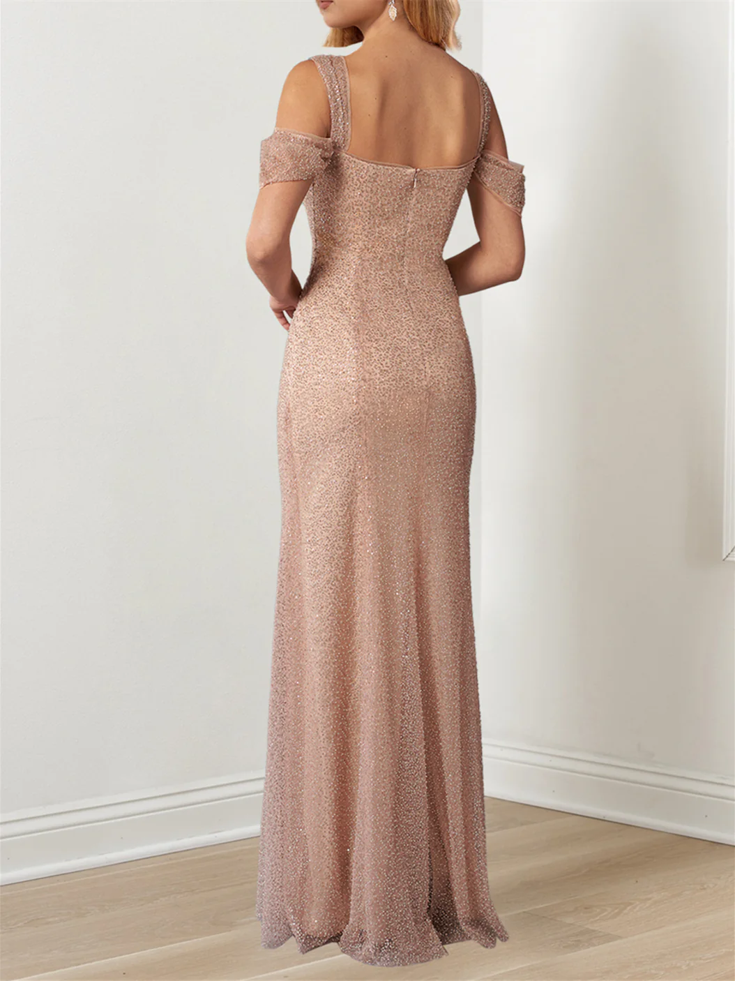 A-Line/Princess Off-the-Shoulder Draped Sleeves Evening Dresses - Image 2