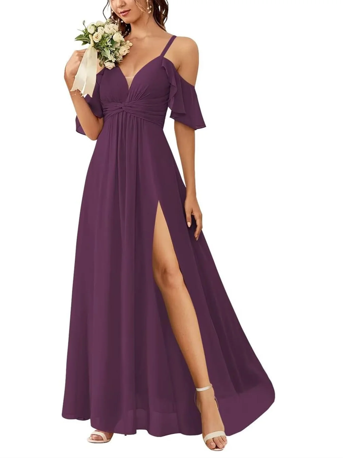 A-Line/Princess Off-the-Shoulder Floor-Length Bridesmaid Dresses - Image 13