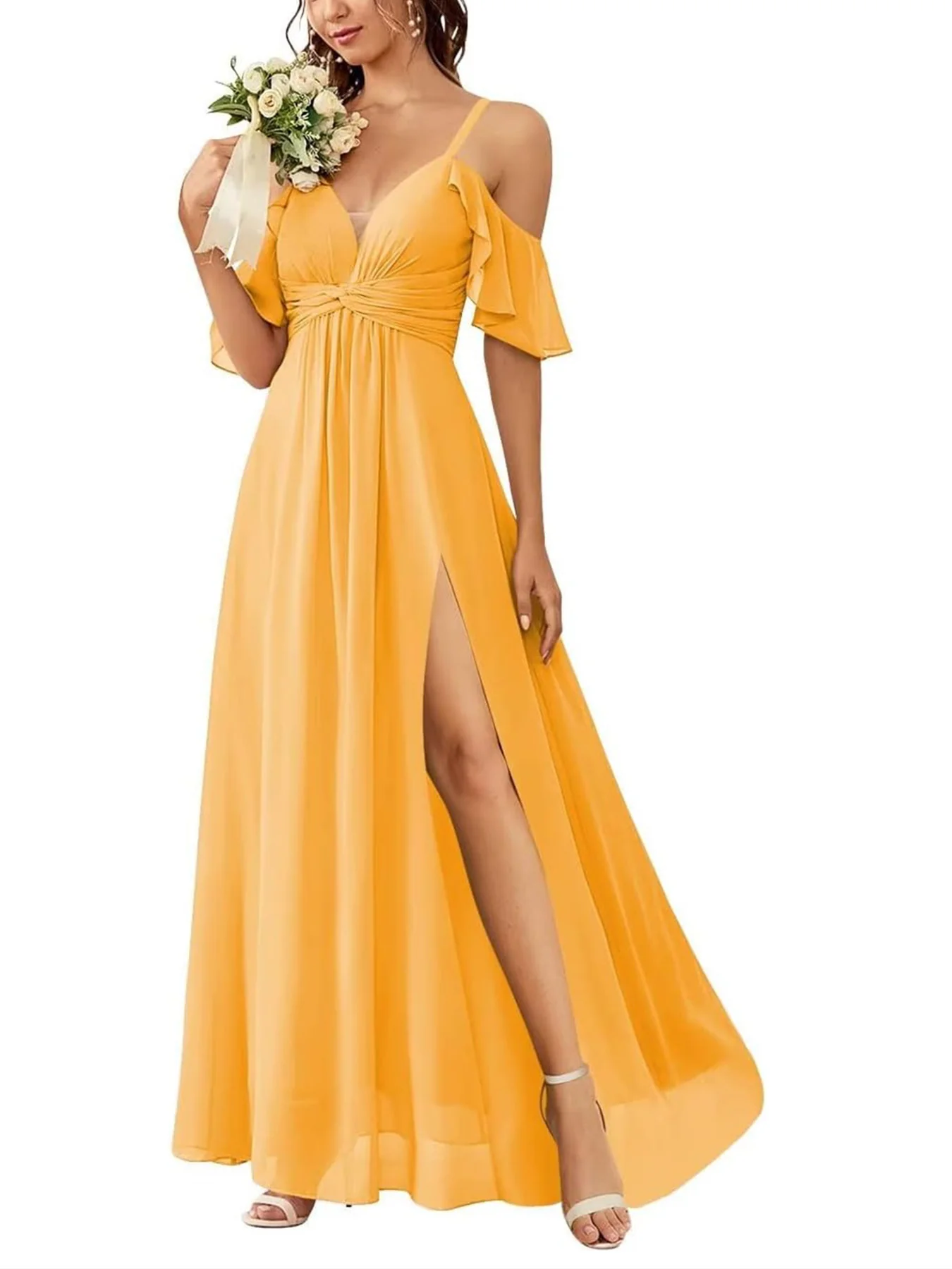 A-Line/Princess Off-the-Shoulder Floor-Length Bridesmaid Dresses - Image 24