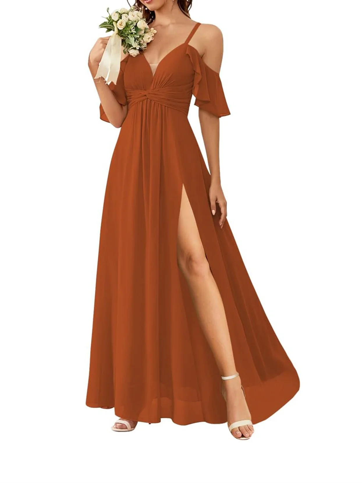 A-Line/Princess Off-the-Shoulder Floor-Length Bridesmaid Dresses - Image 25
