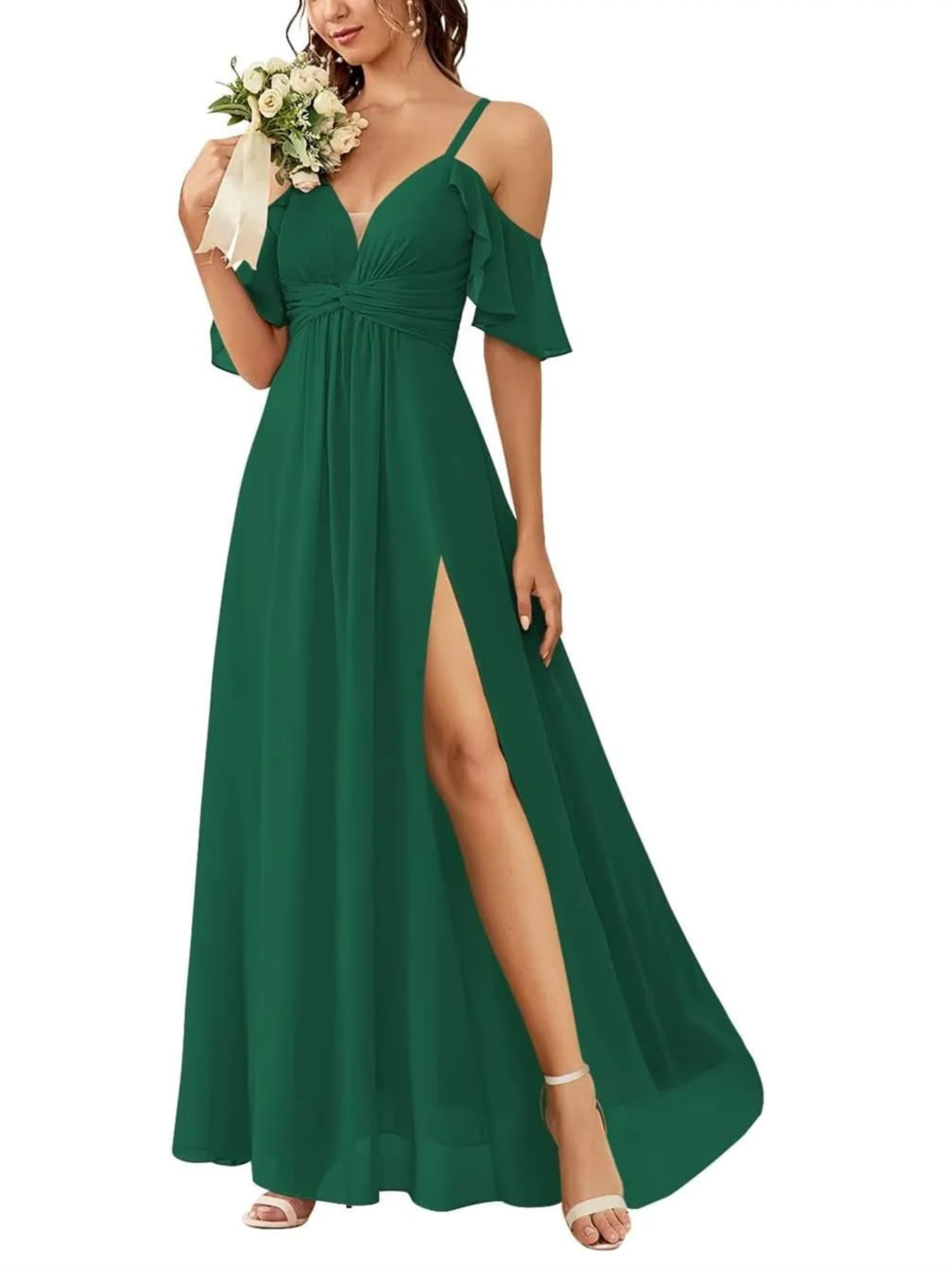 A-Line/Princess Off-the-Shoulder Floor-Length Bridesmaid Dresses - Image 8
