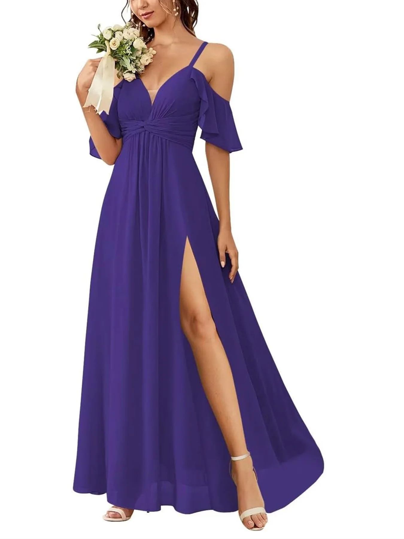 A-Line/Princess Off-the-Shoulder Floor-Length Bridesmaid Dresses - Image 9