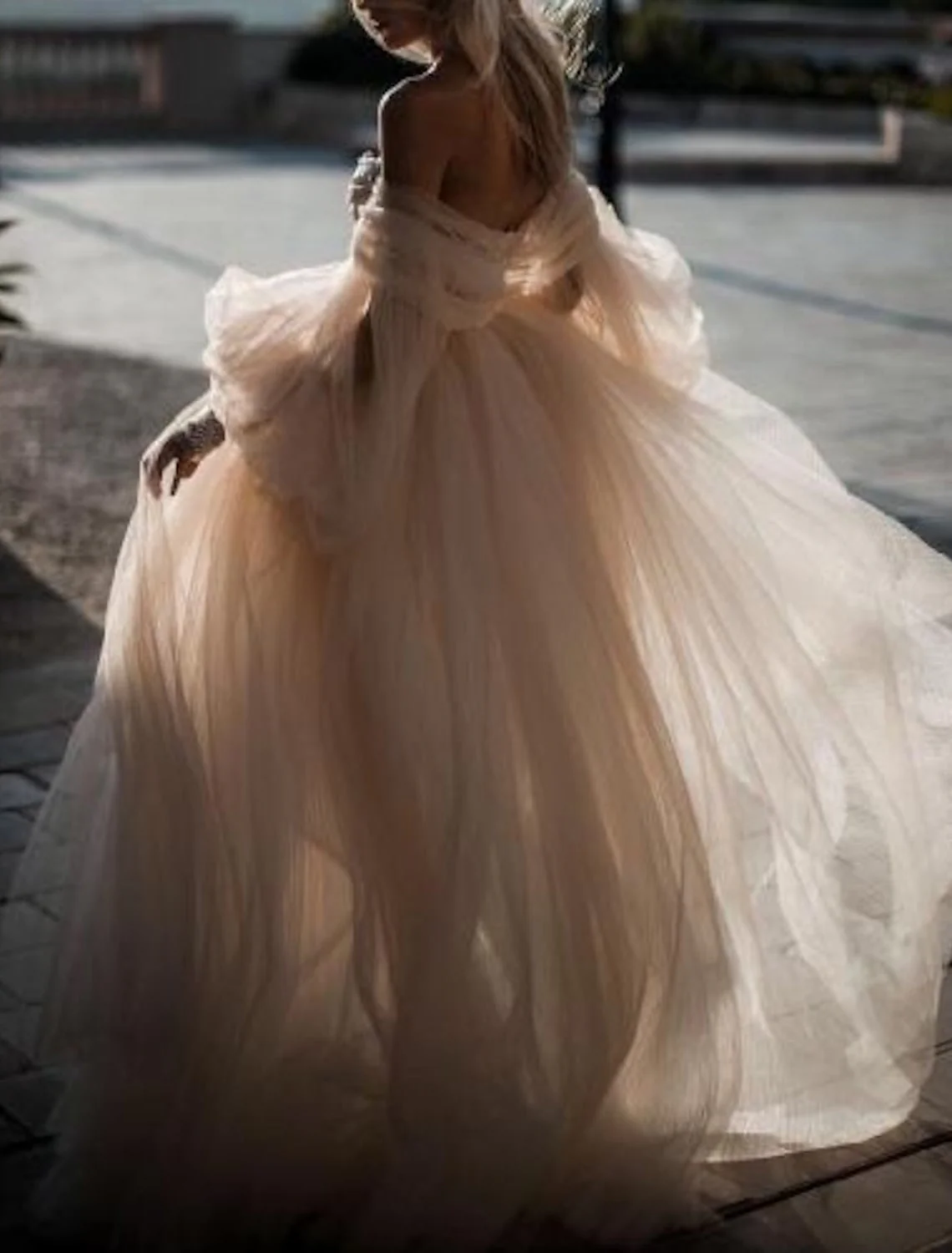 A-Line/Princess Off-the-Shoulder Floor-length Lace Wedding Dress - Image 2