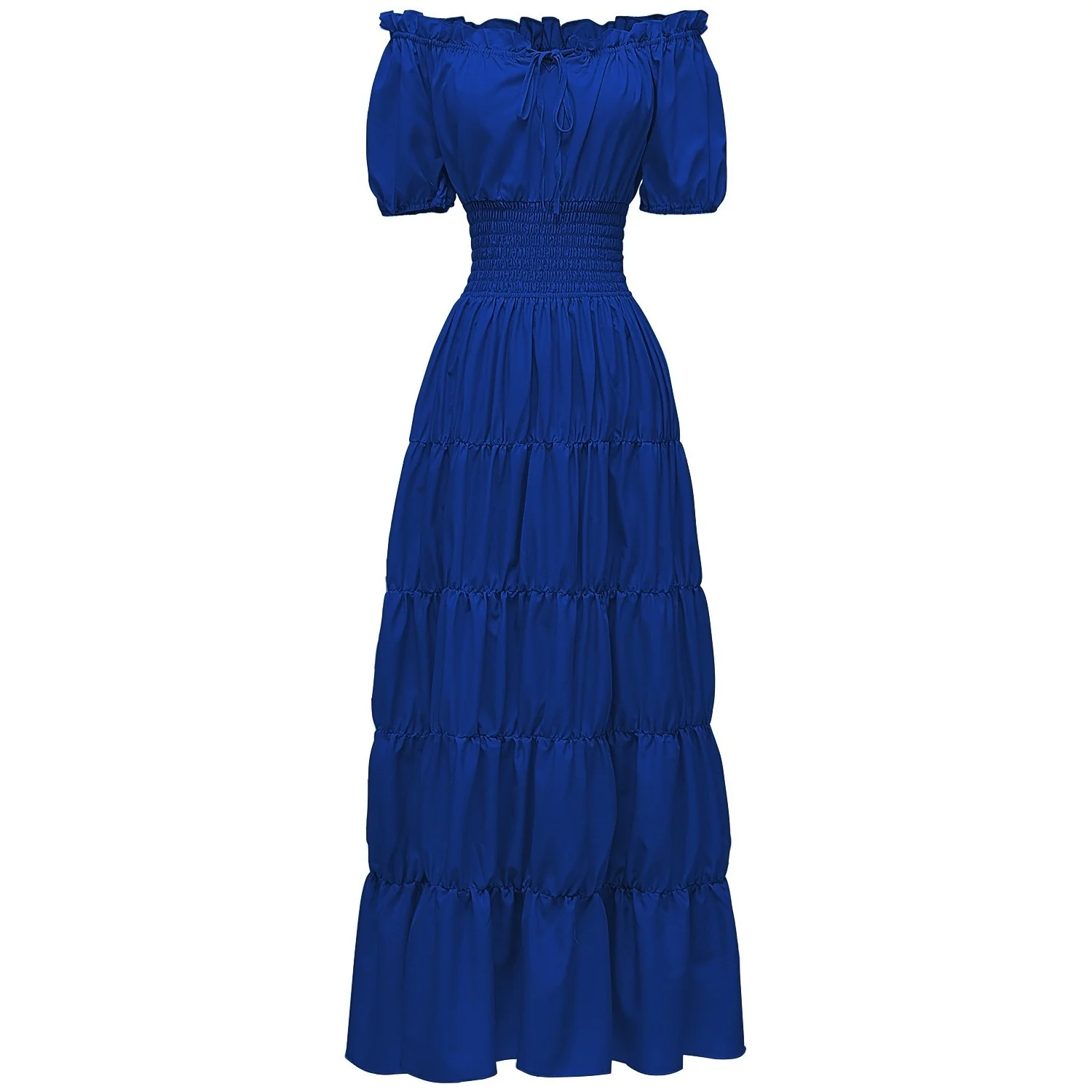 A-Line/Princess Off-the-Shoulder Short Sleeves Floor-Length Medieval Renaissance Cocktail Dress - Image 10