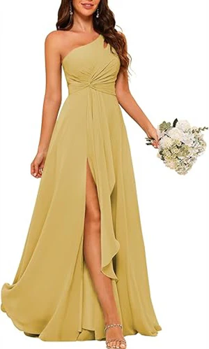 A-Line/Princess One-Shoulder Sleeveless Floor-Length Bridesmaid Dress with Split Side - Image 18
