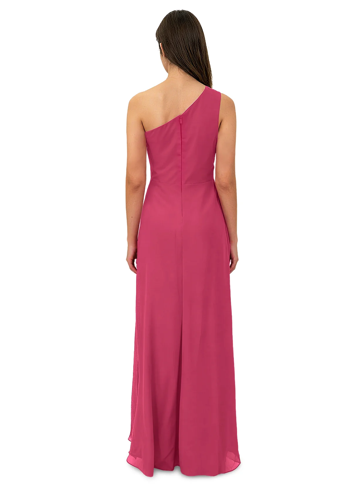A-Line/Princess One Shoulder Sleeveless Floor-Length Bridesmaid Dresses with Split - Image 2