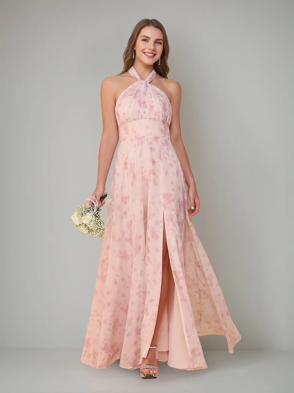 A-Line/Princess One-Shoulder Sleeveless Floor-Length Bridesmaid Dresses with Split Side & Pleated - Image 10