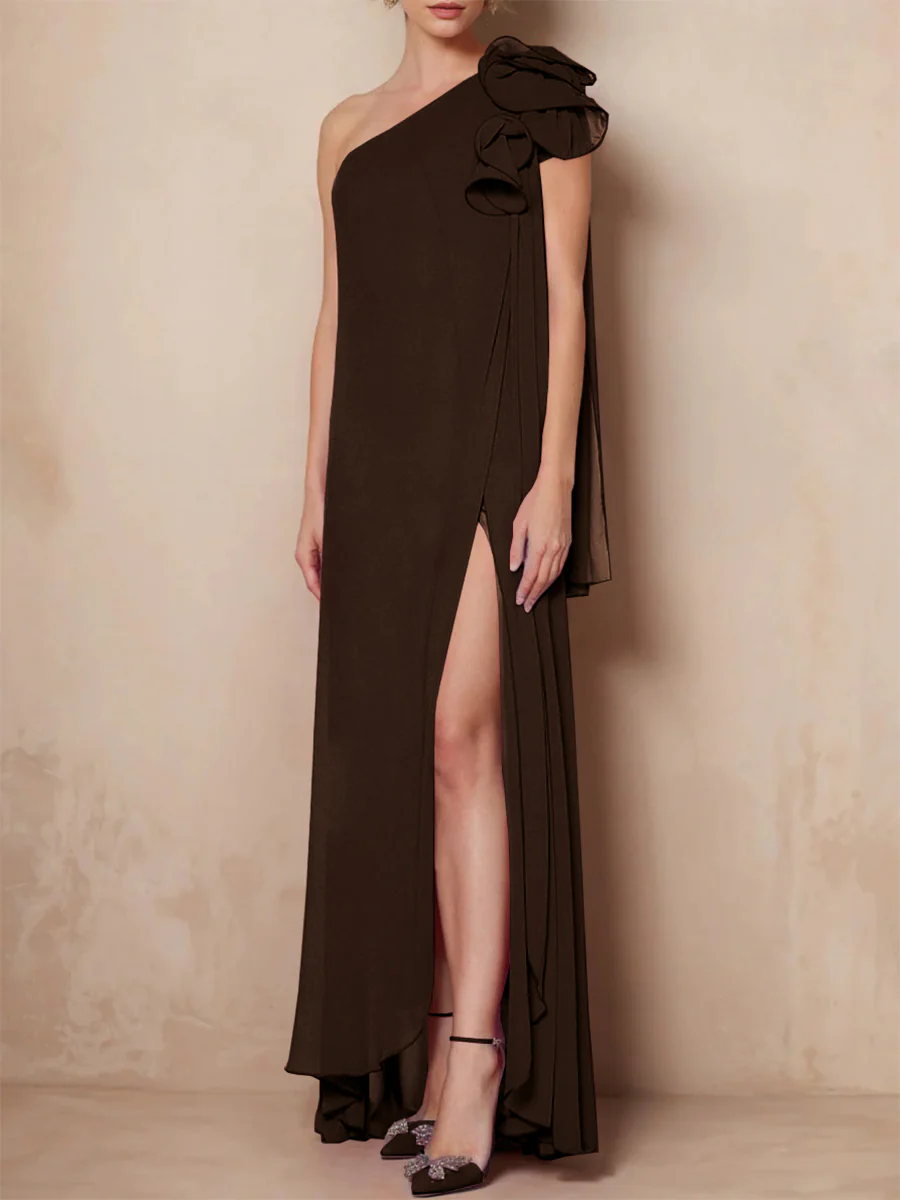 A-Line/Princess One-Shoulder Sleeveless Floor-Length Mother of the Bride Dresses with Split Side - Image 18