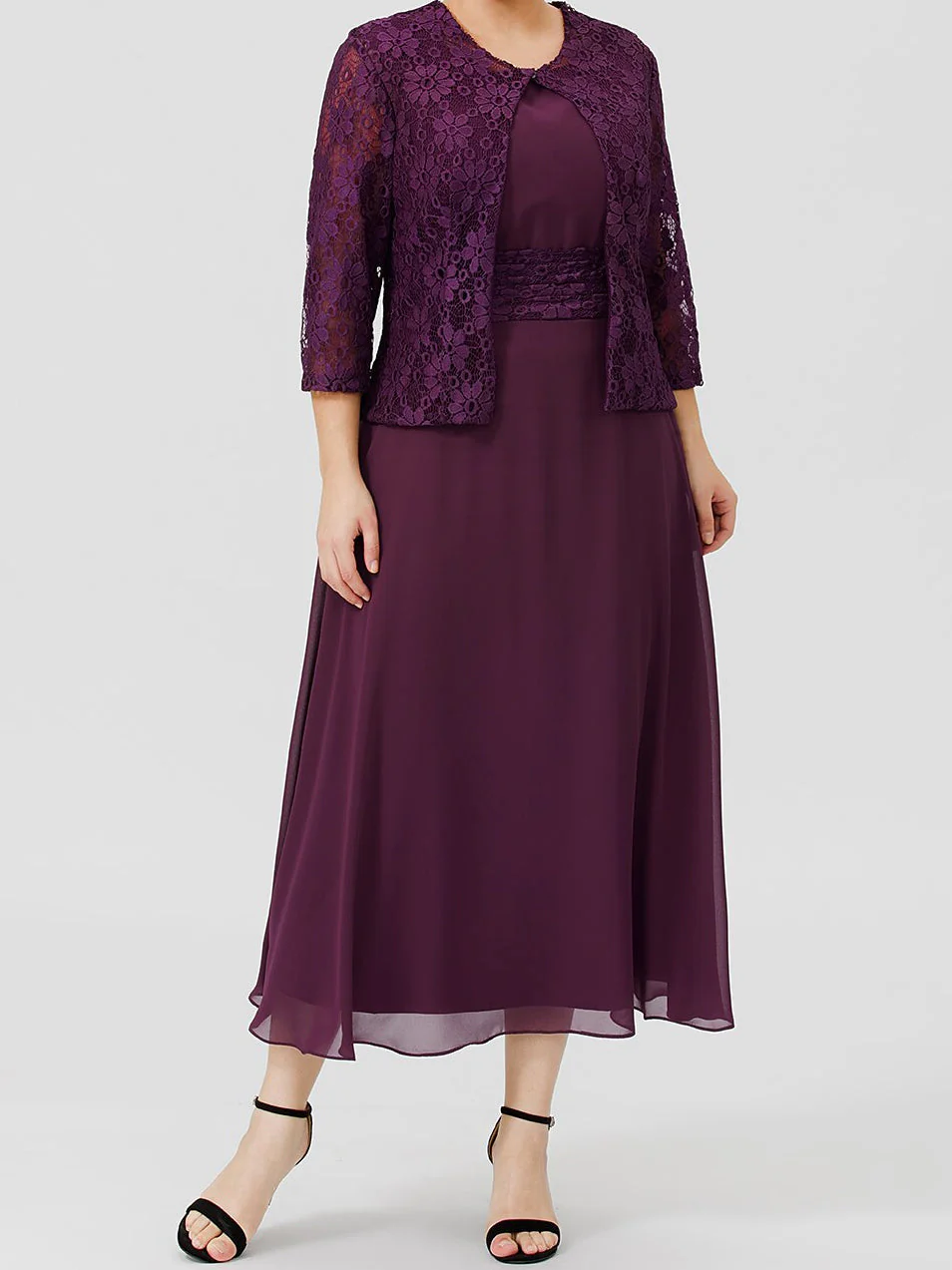 A-Line/Princess Plus Size Mother of the Bride Dresses with Applique & Jacket - Image 3