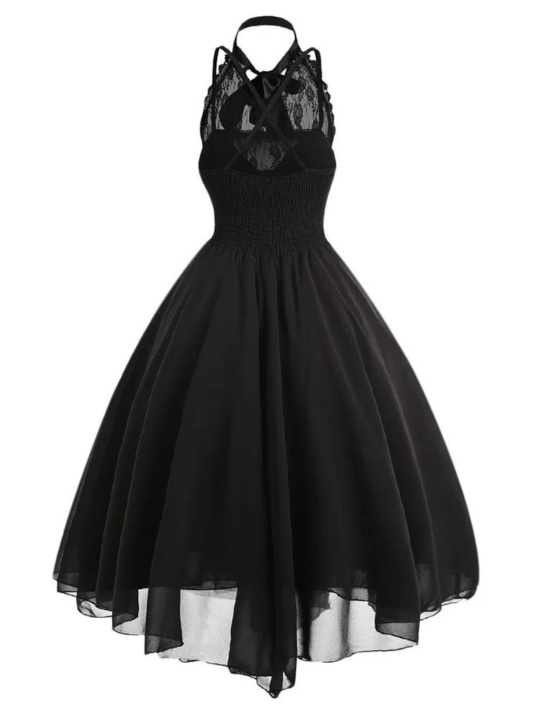 A-Line/Princess Round-Neck Sleeveless Asymmetrical Halloween Performance Costumes Dress with Bowknot - Image 2