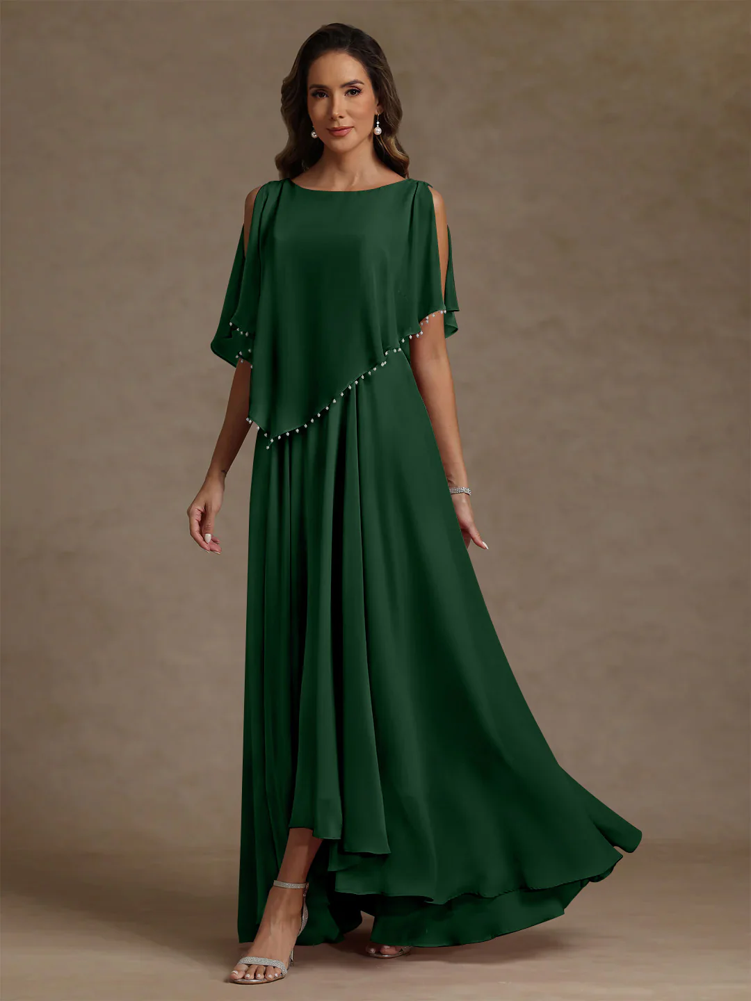 A-Line/Princess Scoop Chiffon Mother of the Bride Dresses Beading Floor-Length Pleated Sleeveless - Image 16
