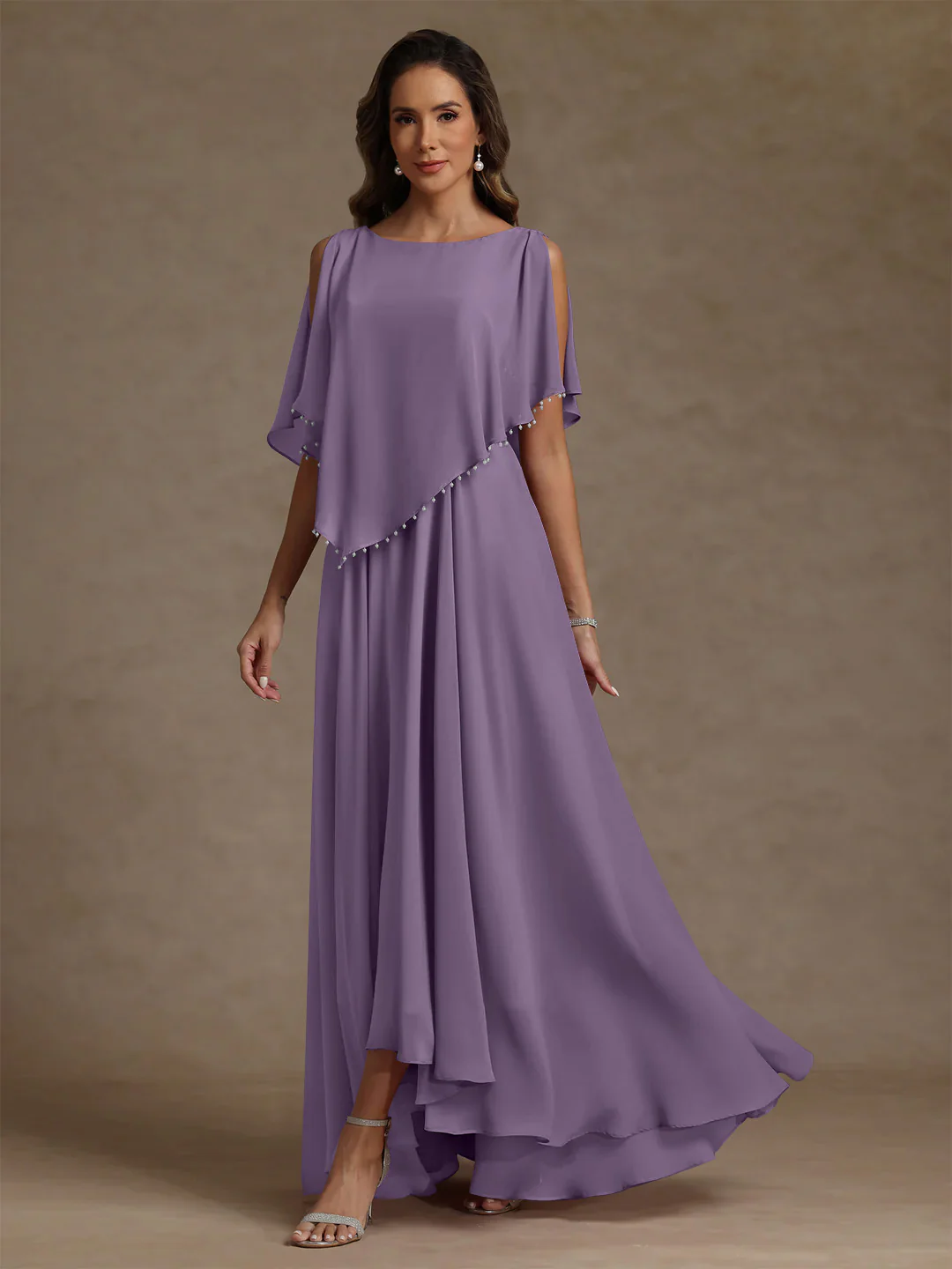 A-Line/Princess Scoop Chiffon Mother of the Bride Dresses Beading Floor-Length Pleated Sleeveless - Image 47