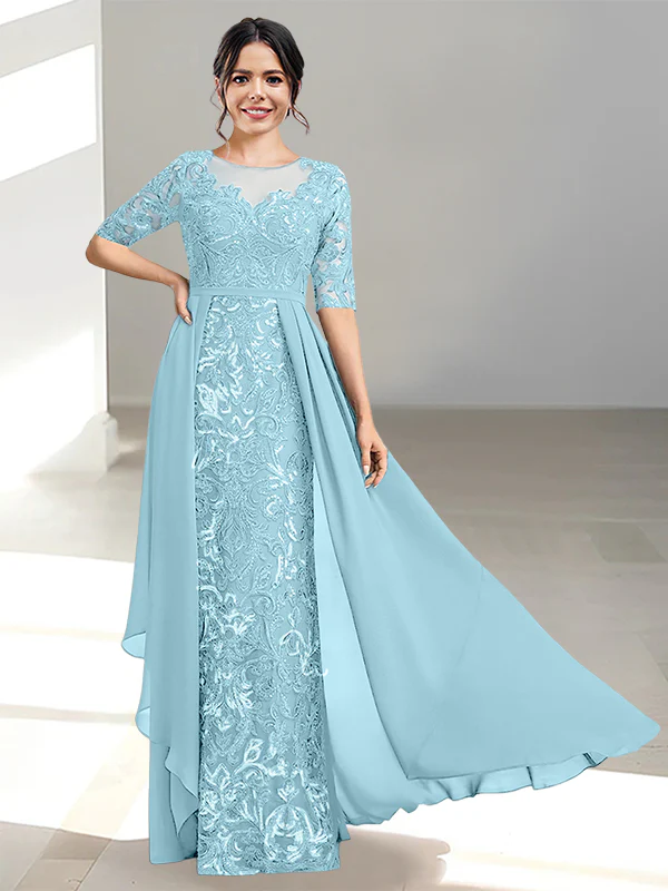 A-Line/Princess Scoop Floor-Length Mother of the Bride Dresses - Image 20