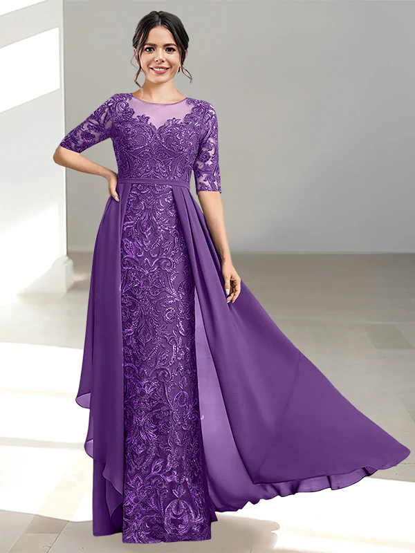 A-Line/Princess Scoop Floor-Length Mother of the Bride Dresses - Image 47