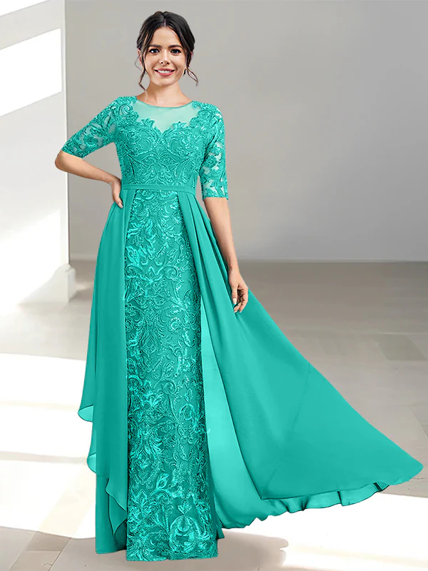 A-Line/Princess Scoop Floor-Length Mother of the Bride Dresses - Image 69