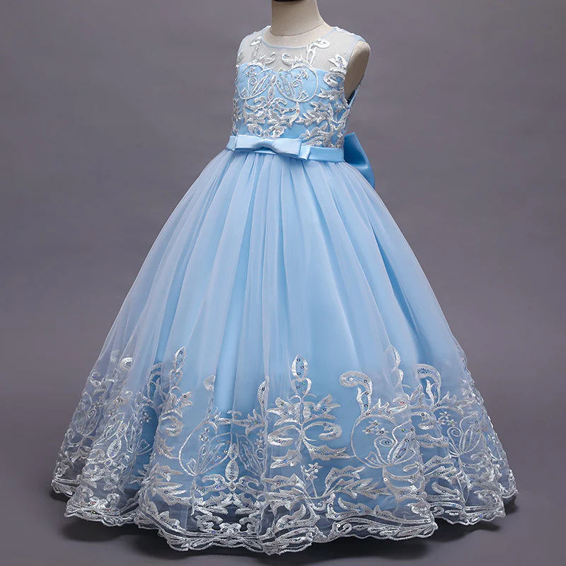 A-Line/Princess Scoop Neck Sleeveless Tulle Flower Girl Dress with Lace Appliques & Bow - Image 13