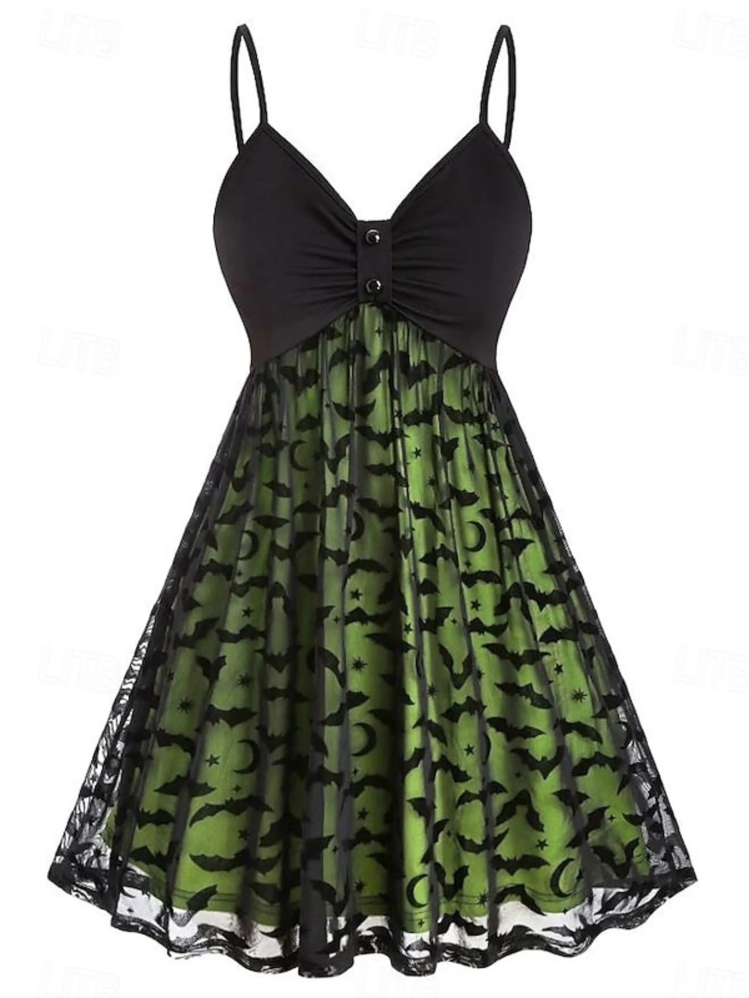 A-Line/Princess Sexy Slip Dress V-Neck Sleeveless Knee-Length Bat Halloween Performance Costumes Dress - Image 11