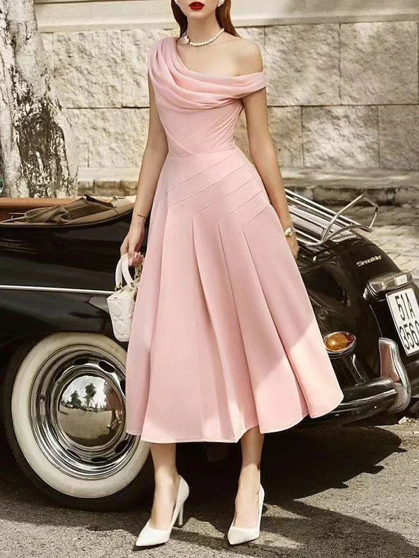 A-Line/Princess Sleeveless Tea-Length Wedding Guest Dresses - Image 2
