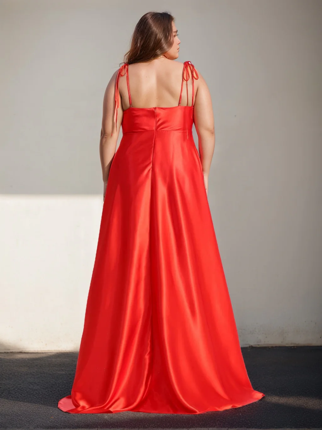 A-Line/Princess Spaghetti Straps Sleeveless Floor-Length Bridesmaid Dresses with Split Side - Image 4