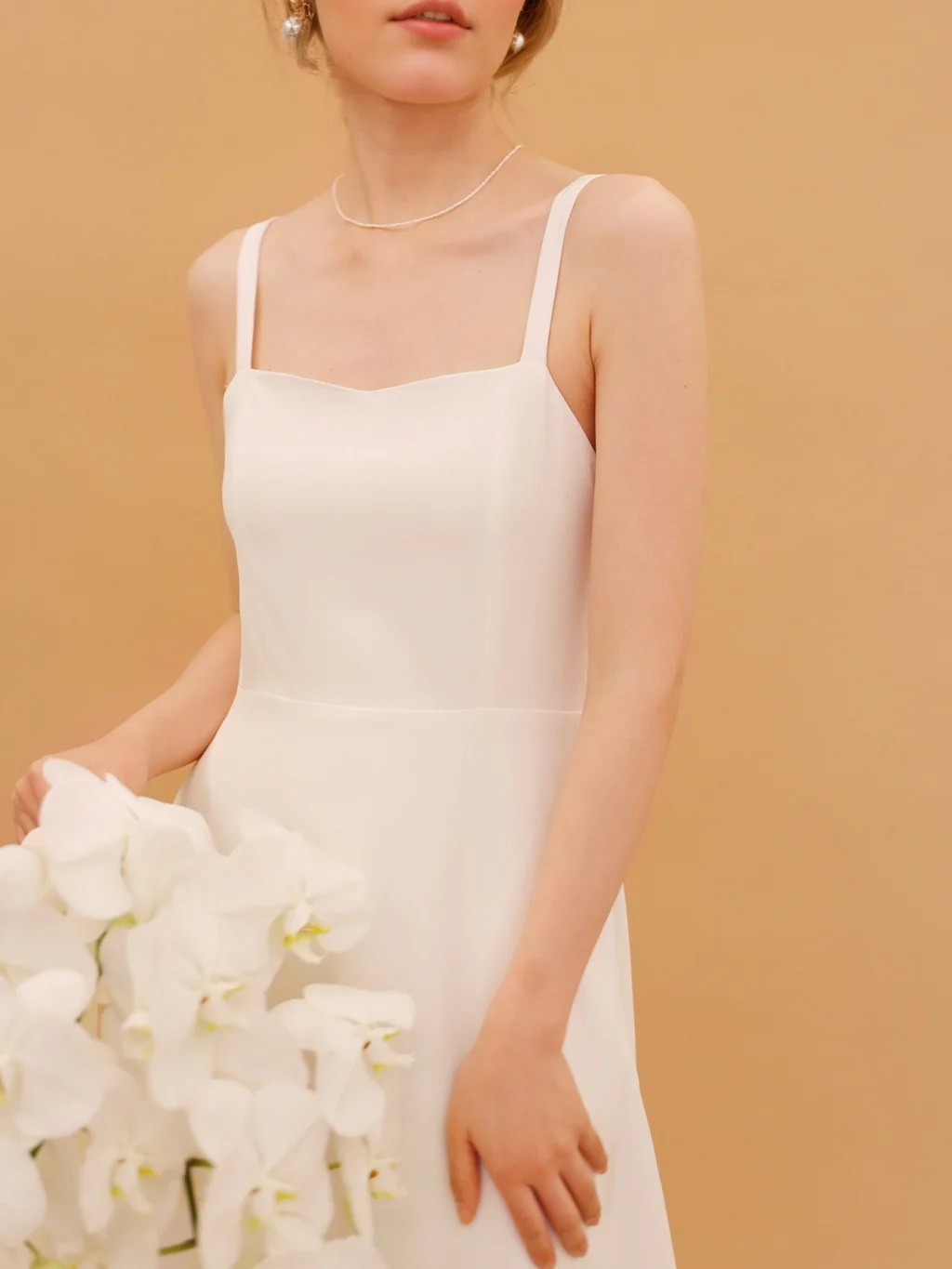 A-Line/Princess Spaghetti Straps Sleeveless Floor-Length Wedding Dresses with Bow - Image 4
