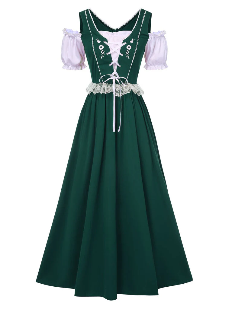 A-Line/Princess Square Neck Short Sleeves Knee-Length Halloween Performance Costumes Dress - Image 3