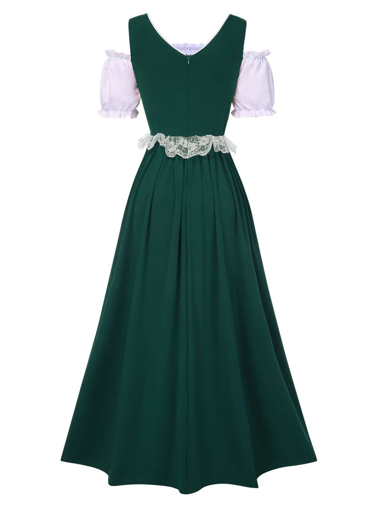 A-Line/Princess Square Neck Short Sleeves Knee-Length Halloween Performance Costumes Dress - Image 4