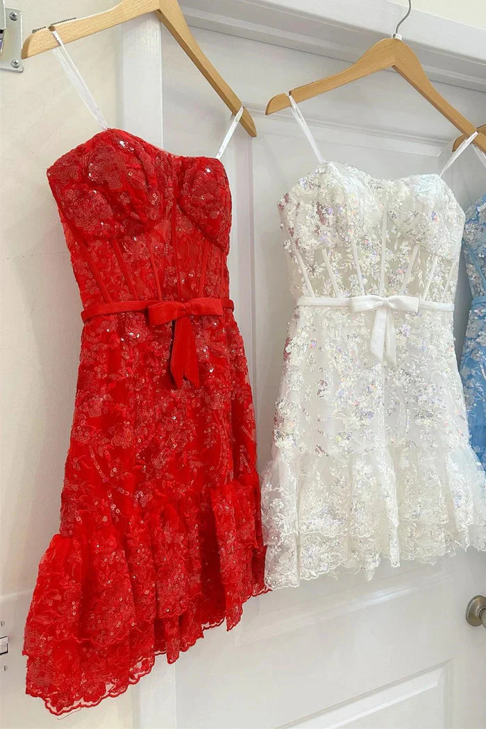 A-Line/Princess Straight-Across Sleeveless Short/Mini Party Dance Cocktail Homecoming Dress With Tiered Ruffles - Image 2