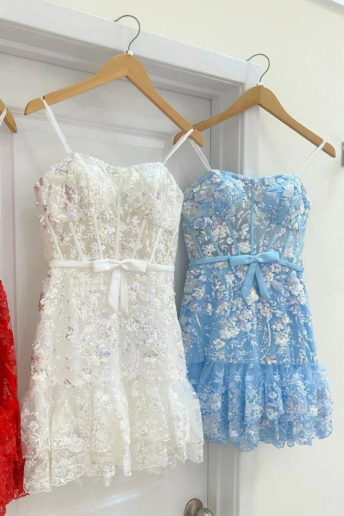 A-Line/Princess Straight-Across Sleeveless Short/Mini Party Dance Cocktail Homecoming Dress With Tiered Ruffles - Image 3