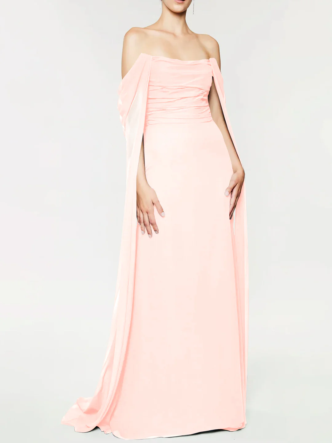 A-Line/Princess Strapless Sleeveless Floor-Length Evening Dress with Watteau Train - Image 10