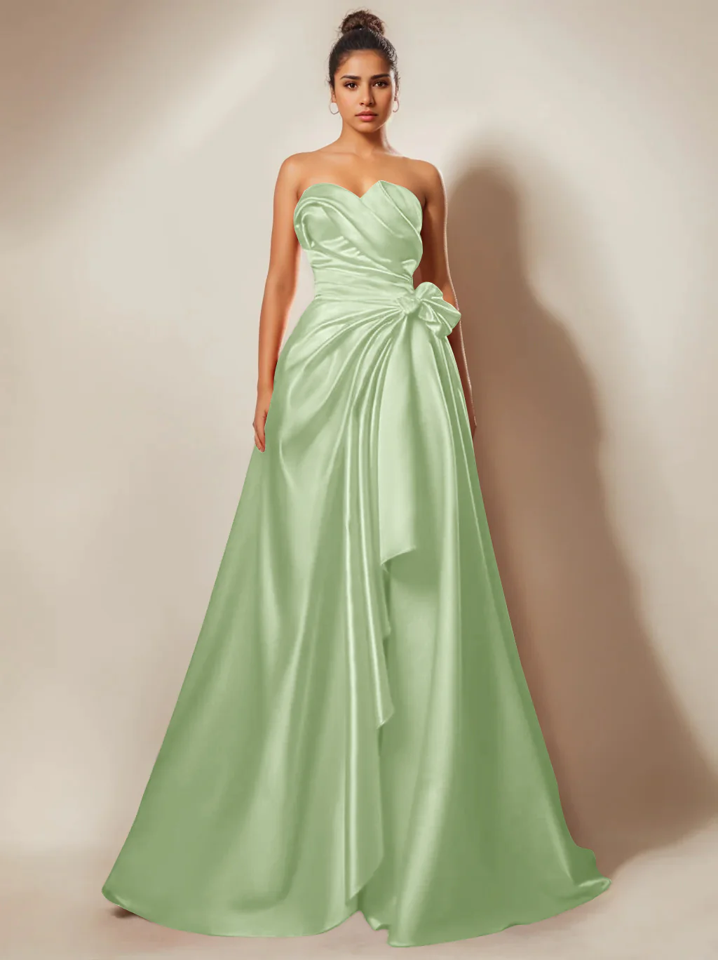 A-Line/Princess Evening Dresses Strapless Sweetheart Floor-Length Prom Party Dresses With Ruched & Split Side - Image 13