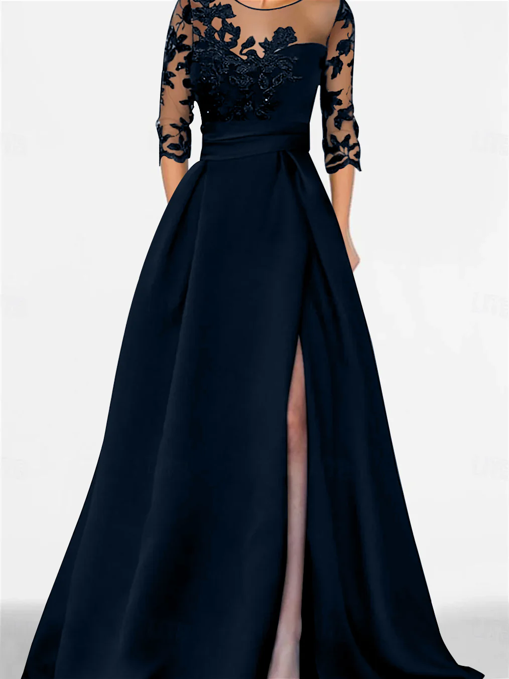 A-Line/Princess Sweetheart 3/4 Sleeves Floor-Length Mother Of The Bride Dresses With Lace & Split Side - Image 19