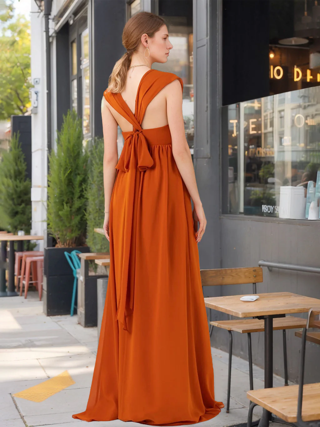 A-Line/Princess Sweetheart Neck Sleeveless Floor-Length Bridesmaid Dresses with Ruffles - Image 2