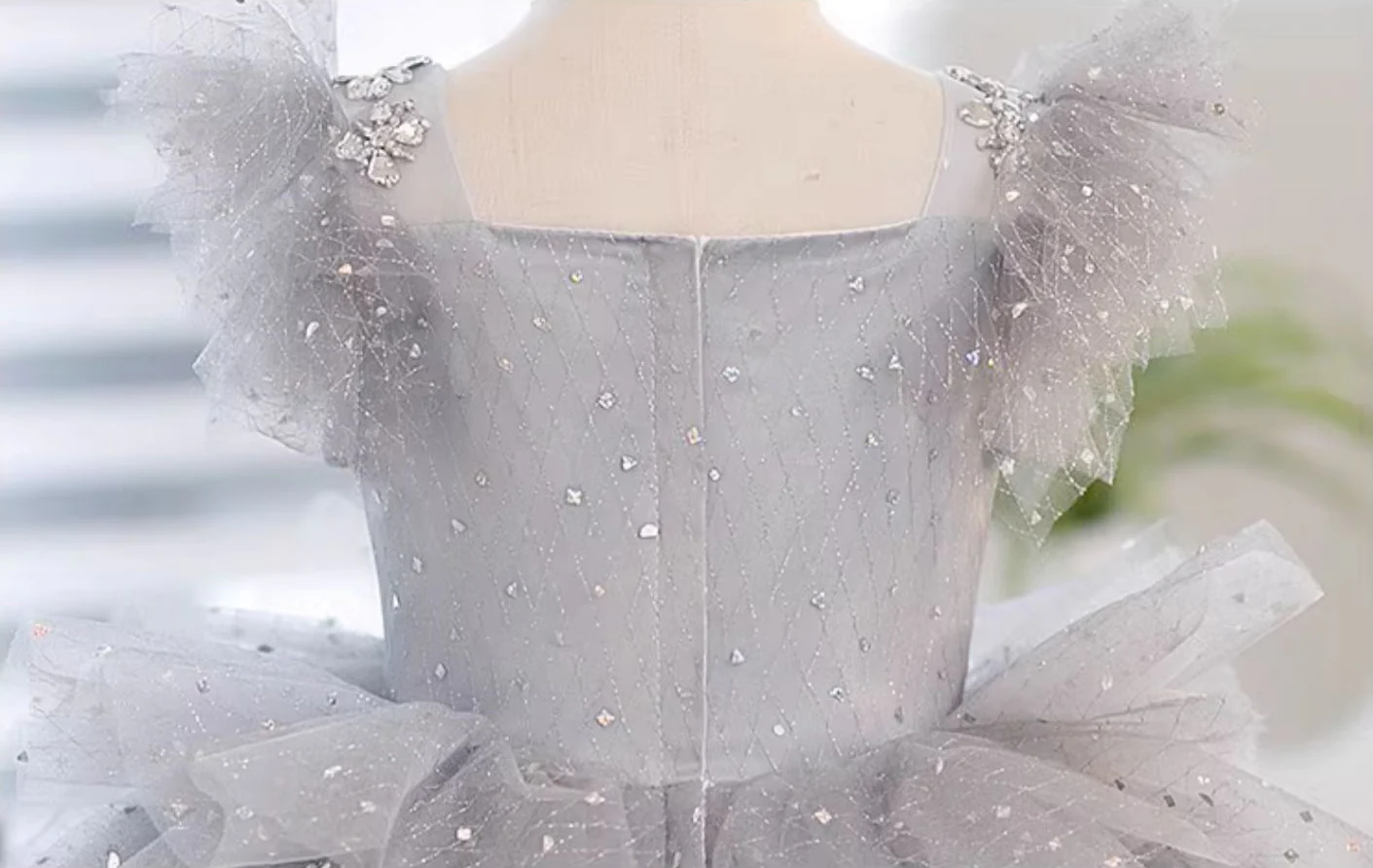 A-Line/Princess Tea-Length Flower Girl Party Dress with Beading Appliques - Image 2