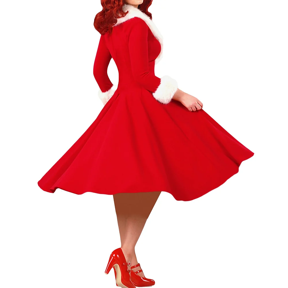 A-Line/Princess V-Neck 3/4 Length Sleeves Tea-Length Halloween Performance Costumes Dress - Image 3