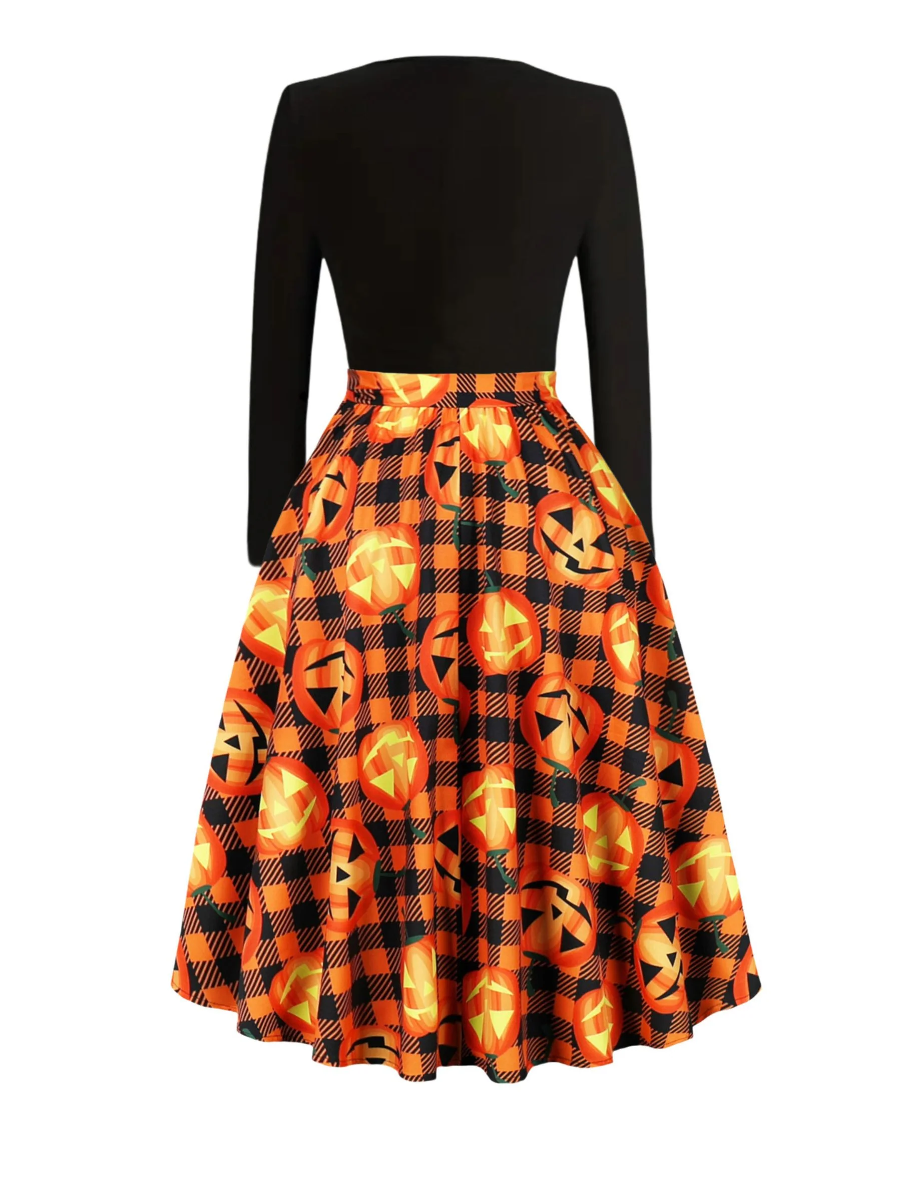 A-Line/Princess V-neck Long Sleeves Knee-Length Prints Halloween Performance Costumes Dress - Image 10
