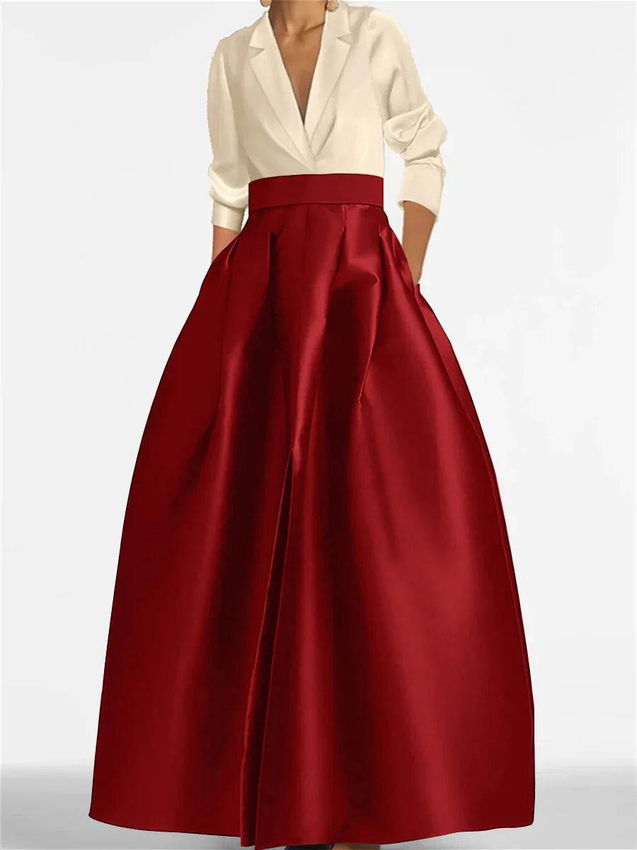 A-Line/Princess V-Neck Long Sleeves Mother Of The Bride Dresses With Pockets - Image 50