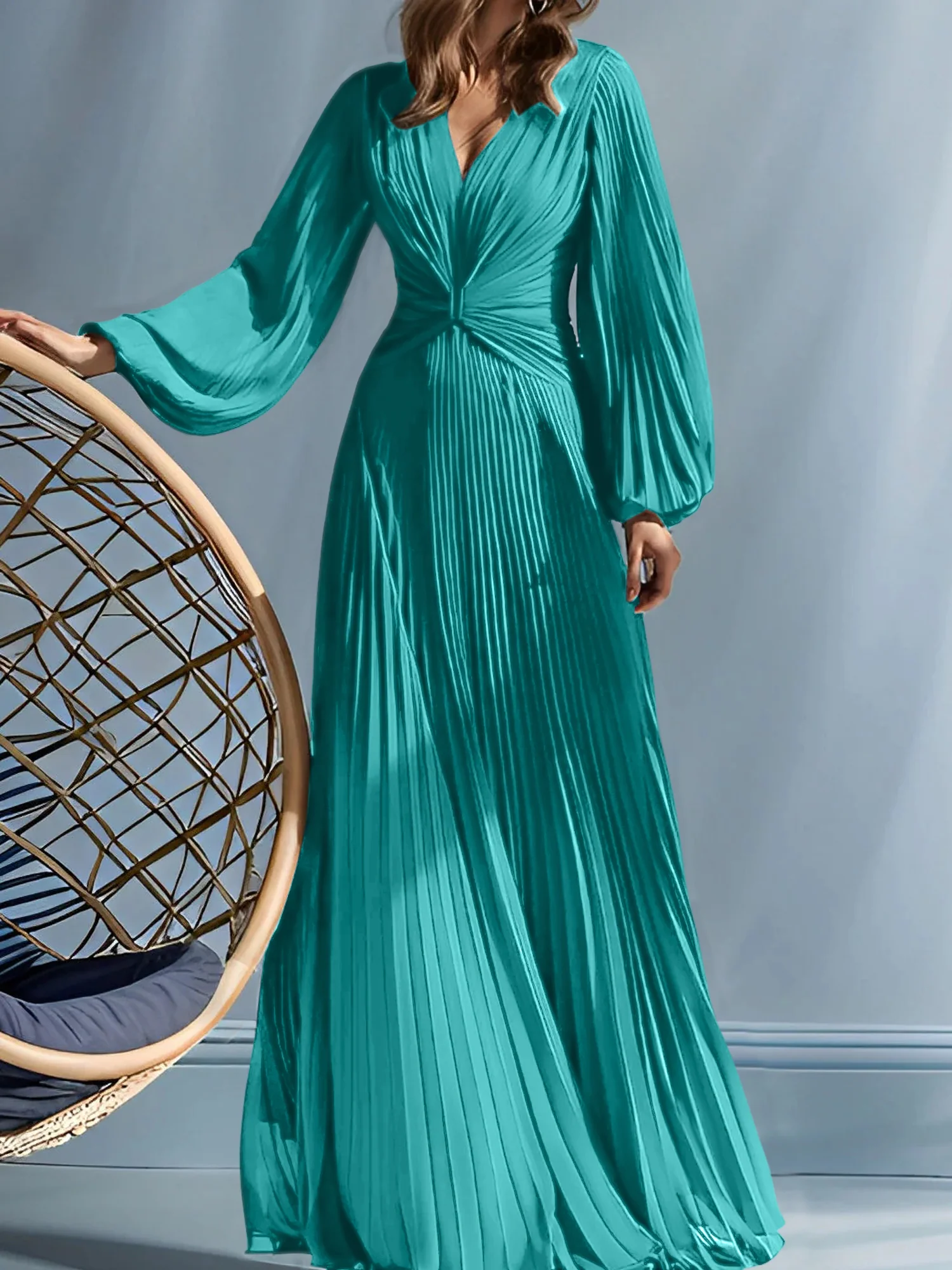 A-Line/Princess V-Neck Mother of the Bride Dresses with Ruched - Image 11