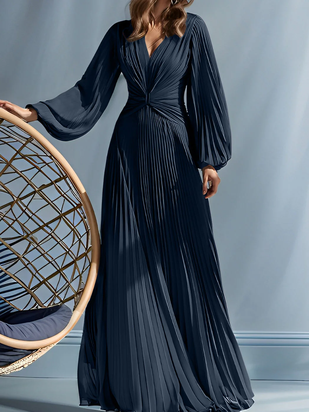 A-Line/Princess V-Neck Mother of the Bride Dresses with Ruched - Image 12
